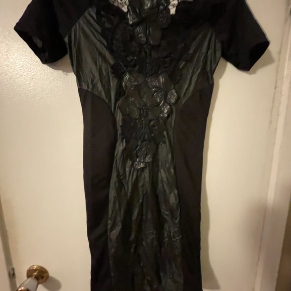 Black Mini dress tight fitting Size:S - Picture 2 of 11